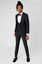 Drake Skinny Fit Black Wool Suit