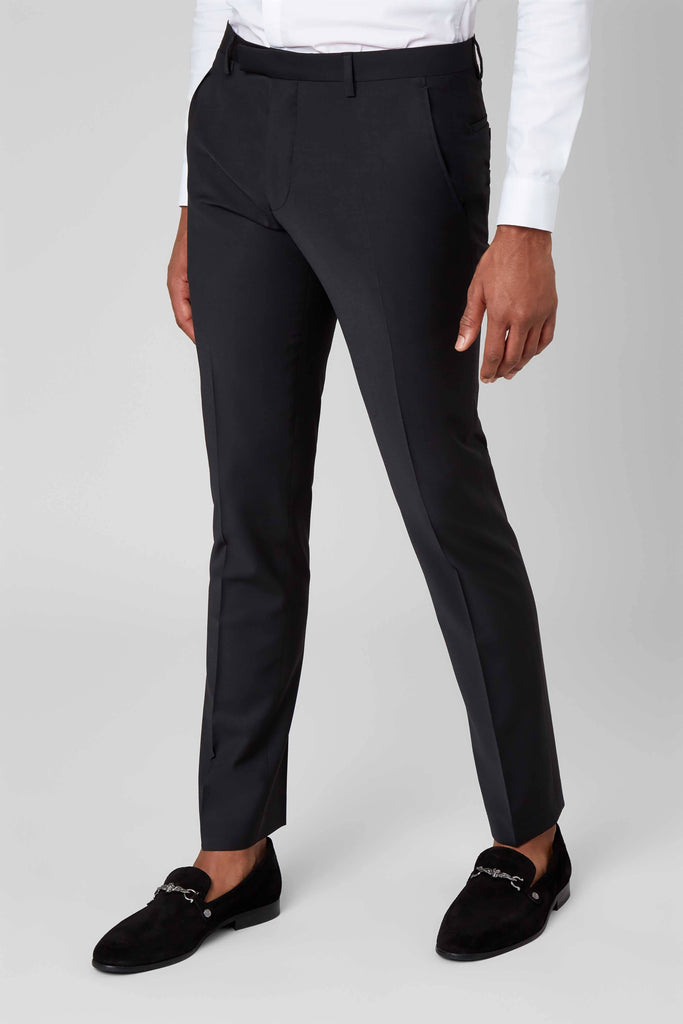 Twisted Tailor Ellroy Skinny Fit Black Suit Trousers