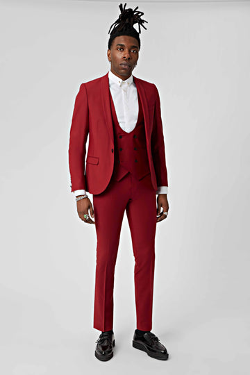 Twisted Tailor Ellroy Skinny Fit Burgundy Suit