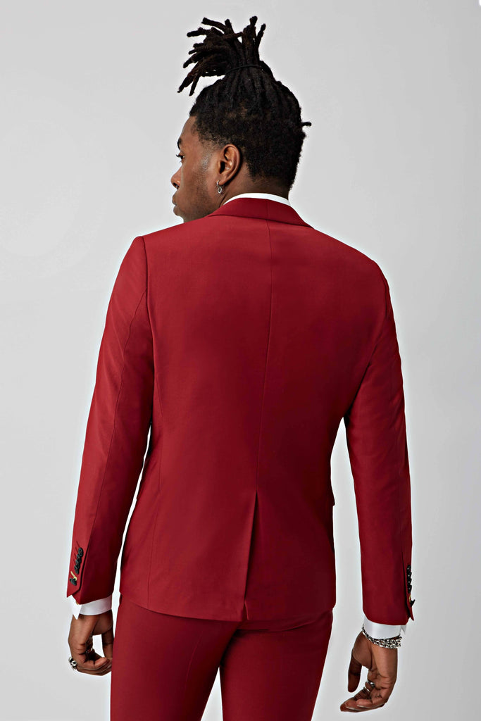 Twisted Tailor Ellroy Skinny Fit Burgundy Suit Jacket