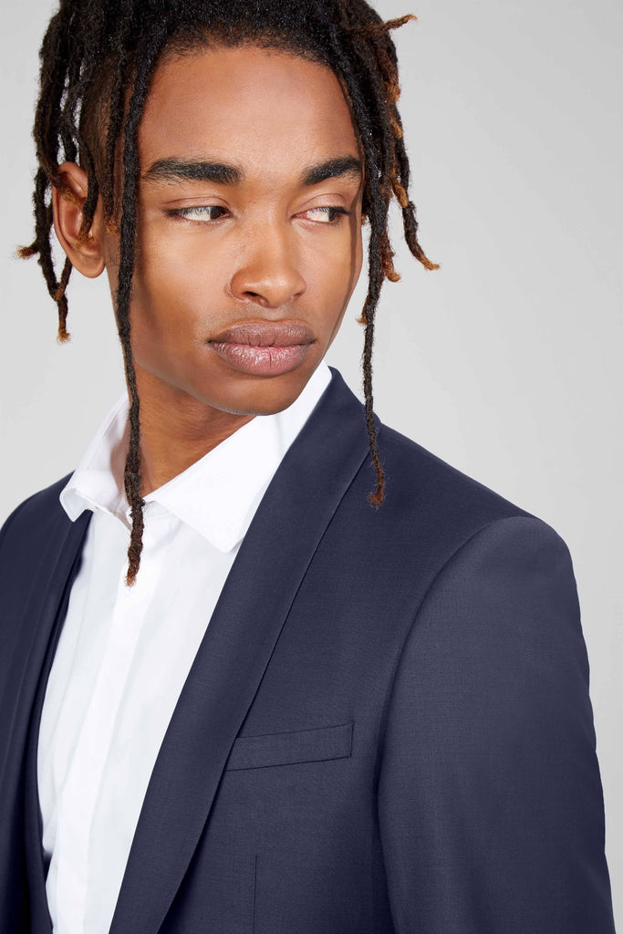 Twisted Tailor Ellroy Skinny Fit Navy Blue Suit Jacket