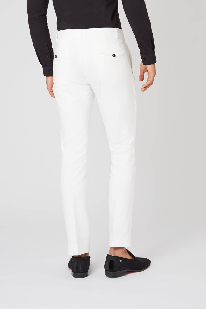 Twisted Tailor Hemmingway Skinny Fit Suit Trouser In White - New Ellroy