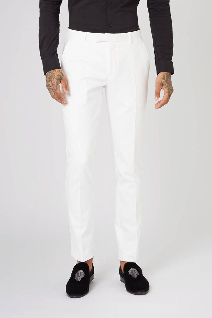 Twisted Tailor Hemmingway Skinny Fit Suit Trouser In White - New Ellroy