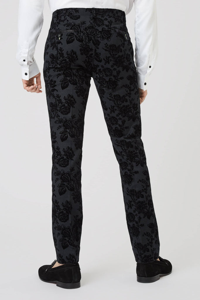 Twisted Tailor Fleet Floral Skinny Fit Black Tuxedo