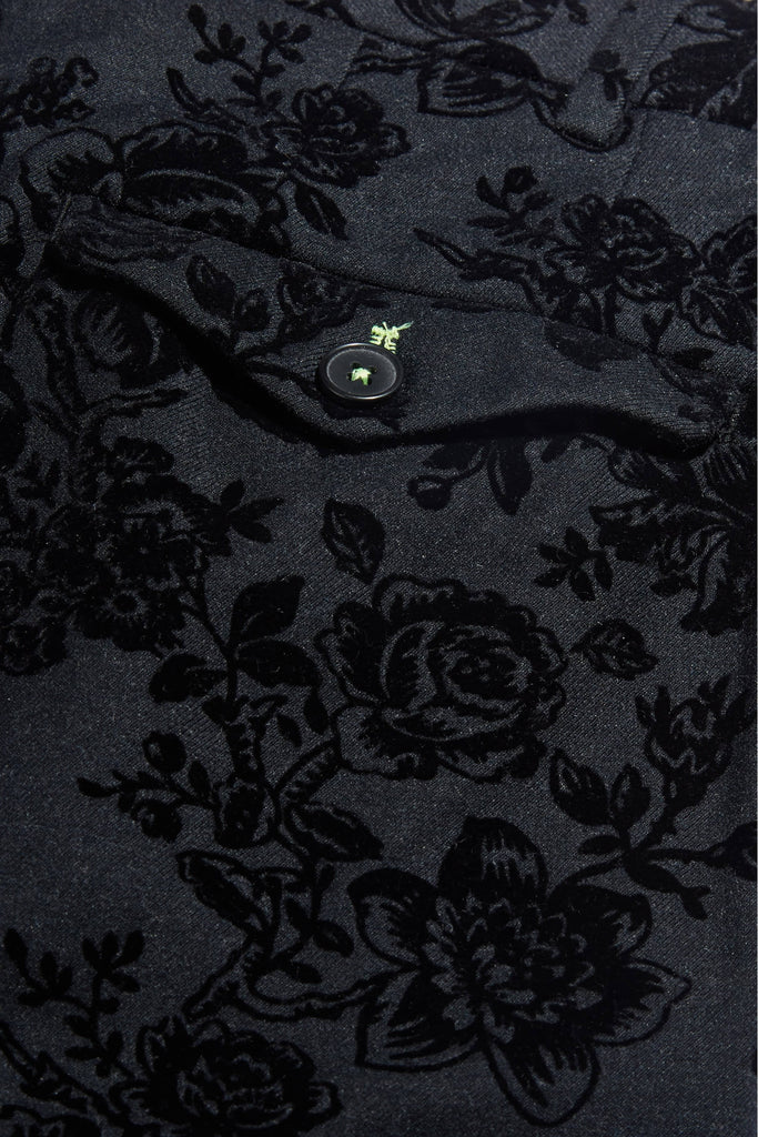 Twisted Tailor Fleet Floral Skinny Fit Tuxedo Trouser Black