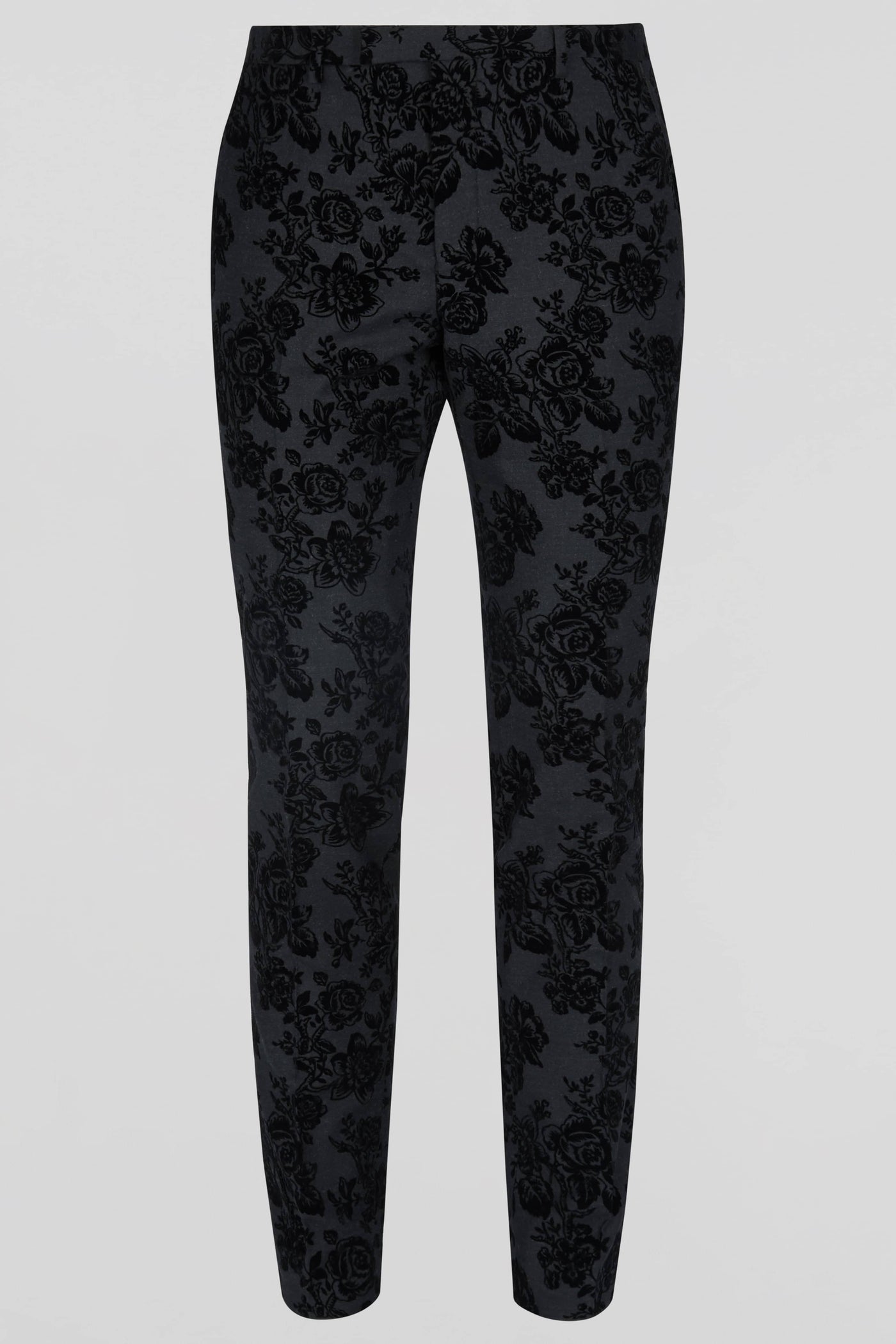 Twisted Tailor Fleet Floral Skinny Fit Tuxedo Trouser Black