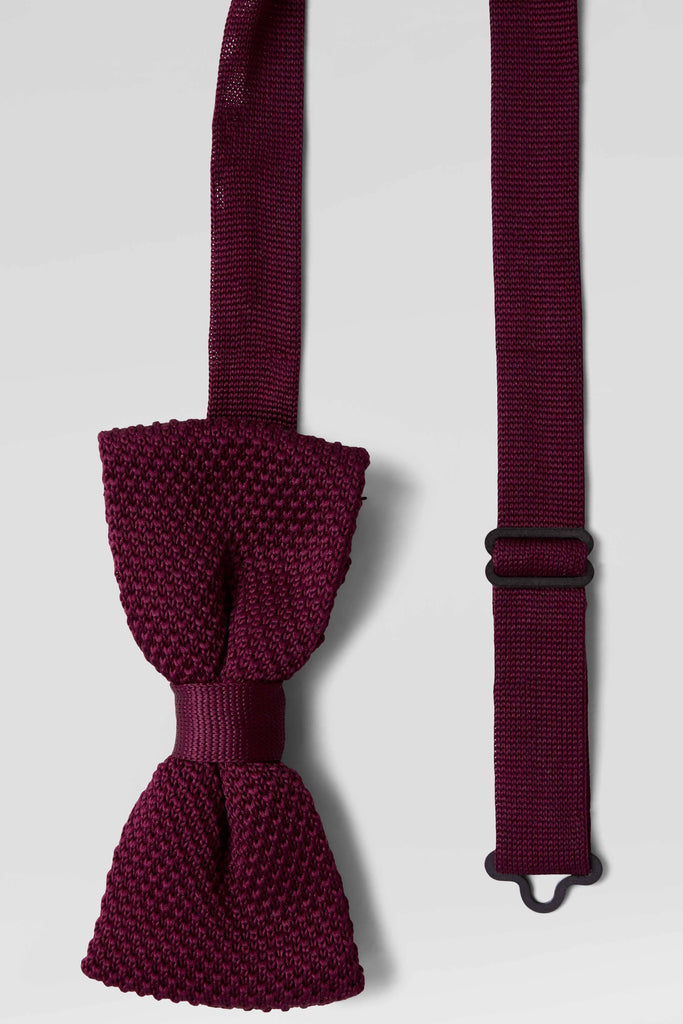 Twisted Tailor Jagger Dark Burgundy Knitted Bow Tie