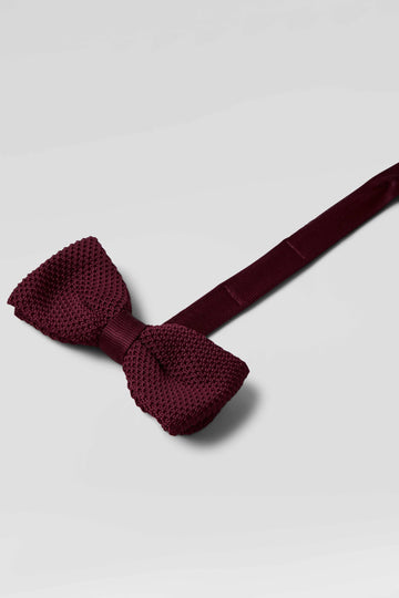 Twisted Tailor Jagger Dark Burgundy Knitted Bow Tie