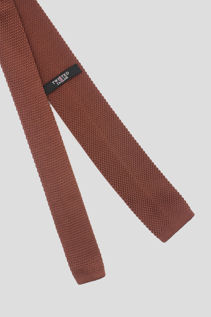 Twisted Tailor Jagger Knitted Bow Tie in Russet