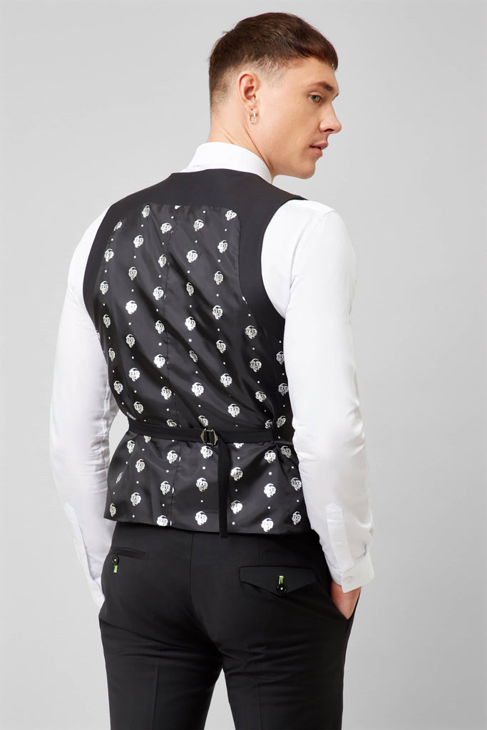 Twisted Tailor Kingdon Black Double Breasted Waistcoat