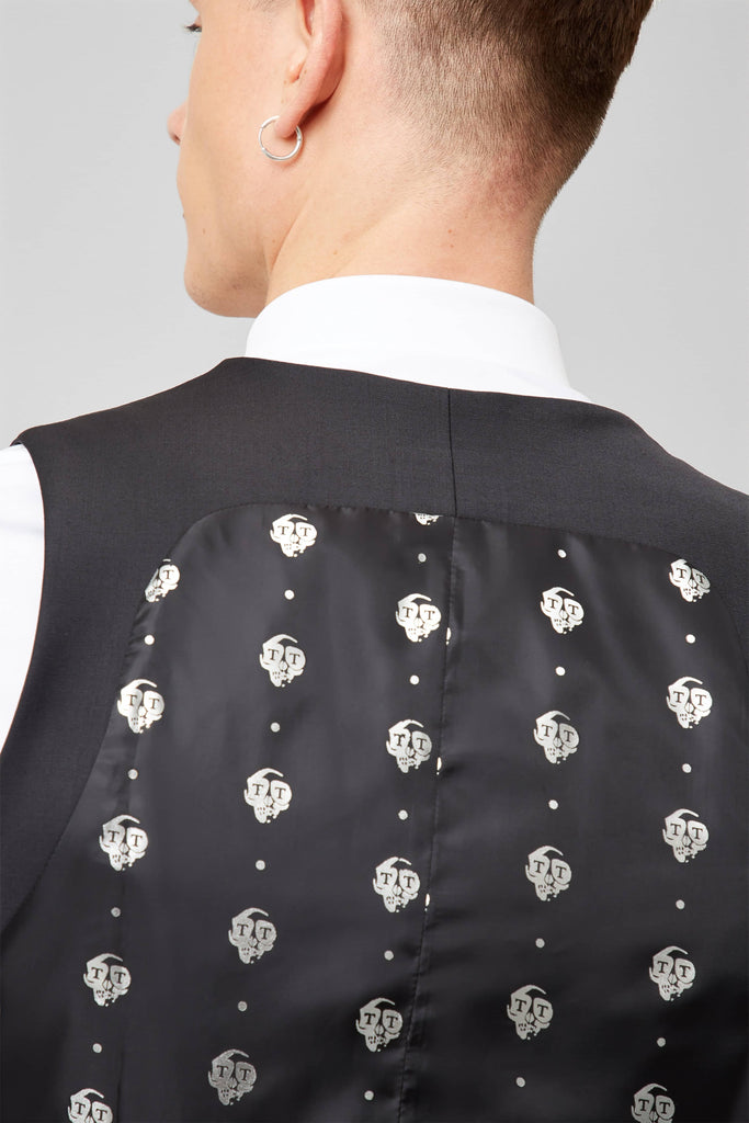 Twisted Tailor Kingdon Black Double Breasted Waistcoat