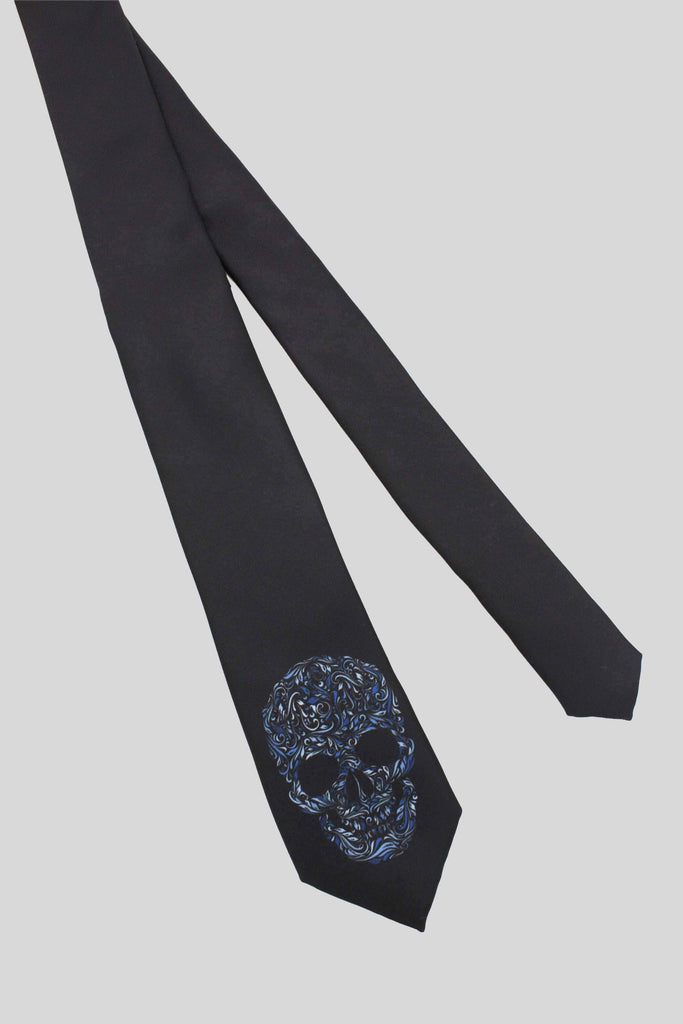 Twisted Tailor Rembrandt Skull Print Tie