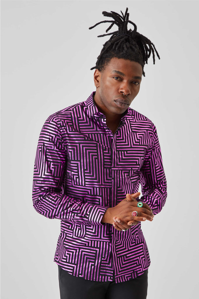 twisted-tailor-sayagata-black-and-pink-printed-shirt