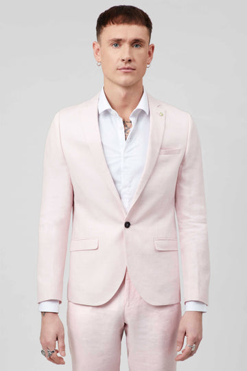 Twisted Tailor Shades Linen Blazer in Pink