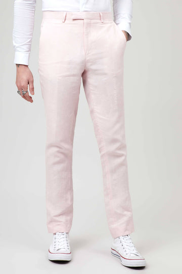 Twisted Tailor Shades Linen Trousers in Pink