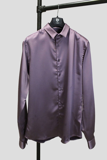 Twisted Tailor Slinky Satin Shirt in Mauve