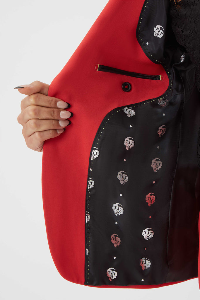 Twisted Tailor Womenswear Gehry Bright Red Suit Jacket