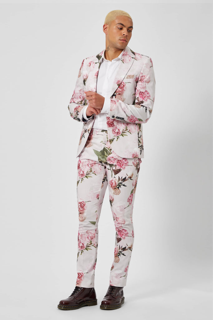 Sepulveda Skinny Fit Pink Floral Jacket TT x AM - ARCHIVE – Twisted Tailor