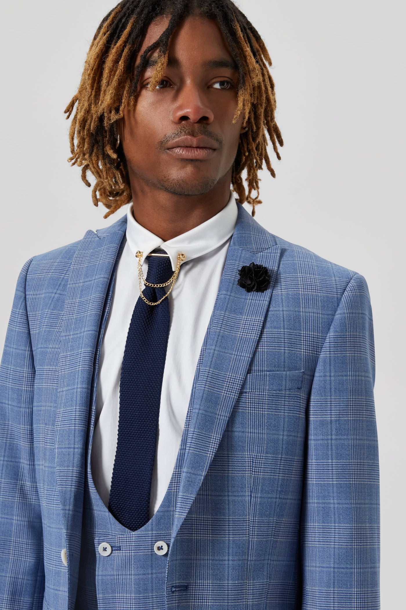 Breamore Skinny Fit Blue Check Wool Jacket - ARCHIVE