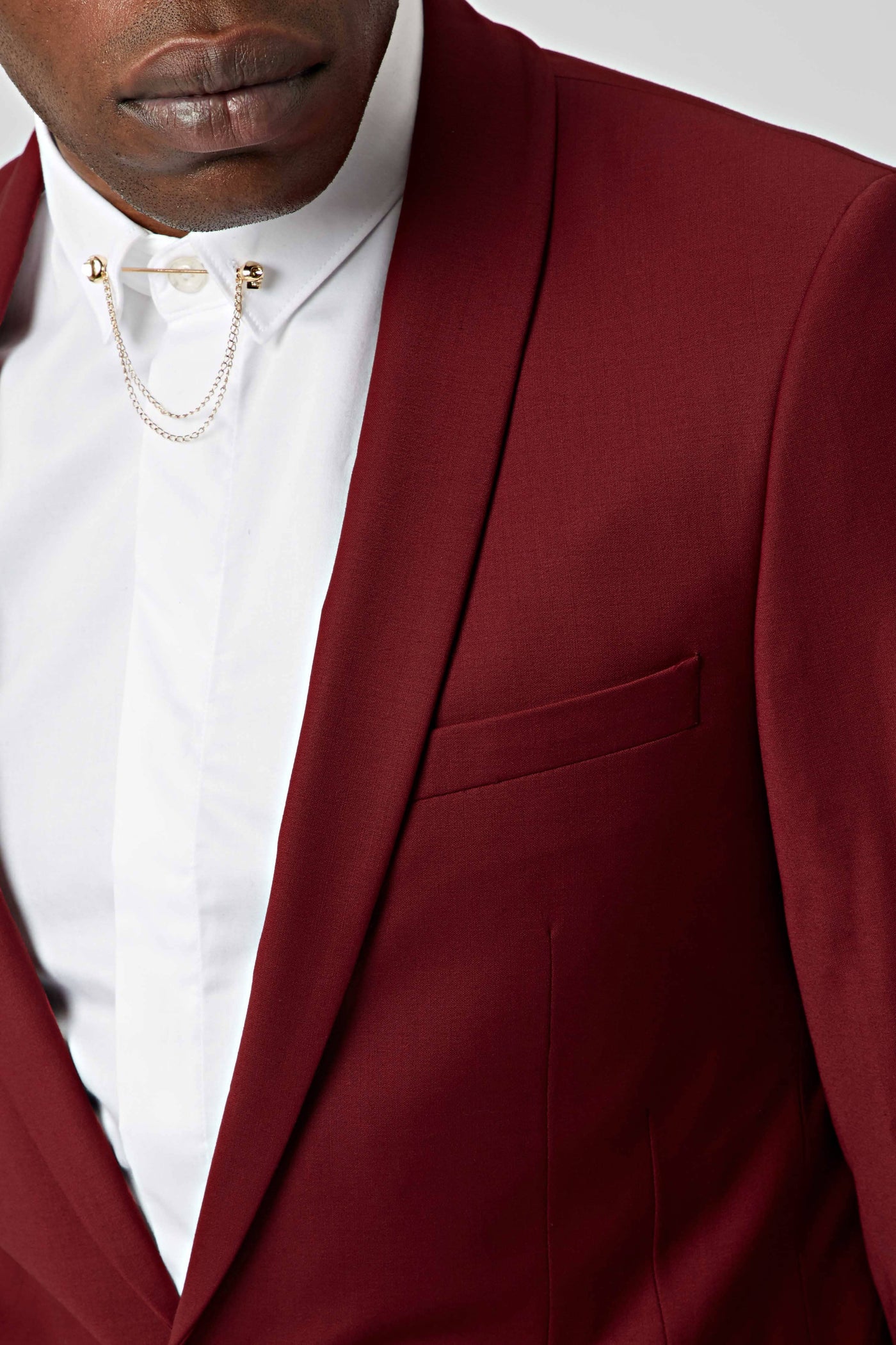 Drake Skinny Fit Red Wool Jacket - ARCHIVE