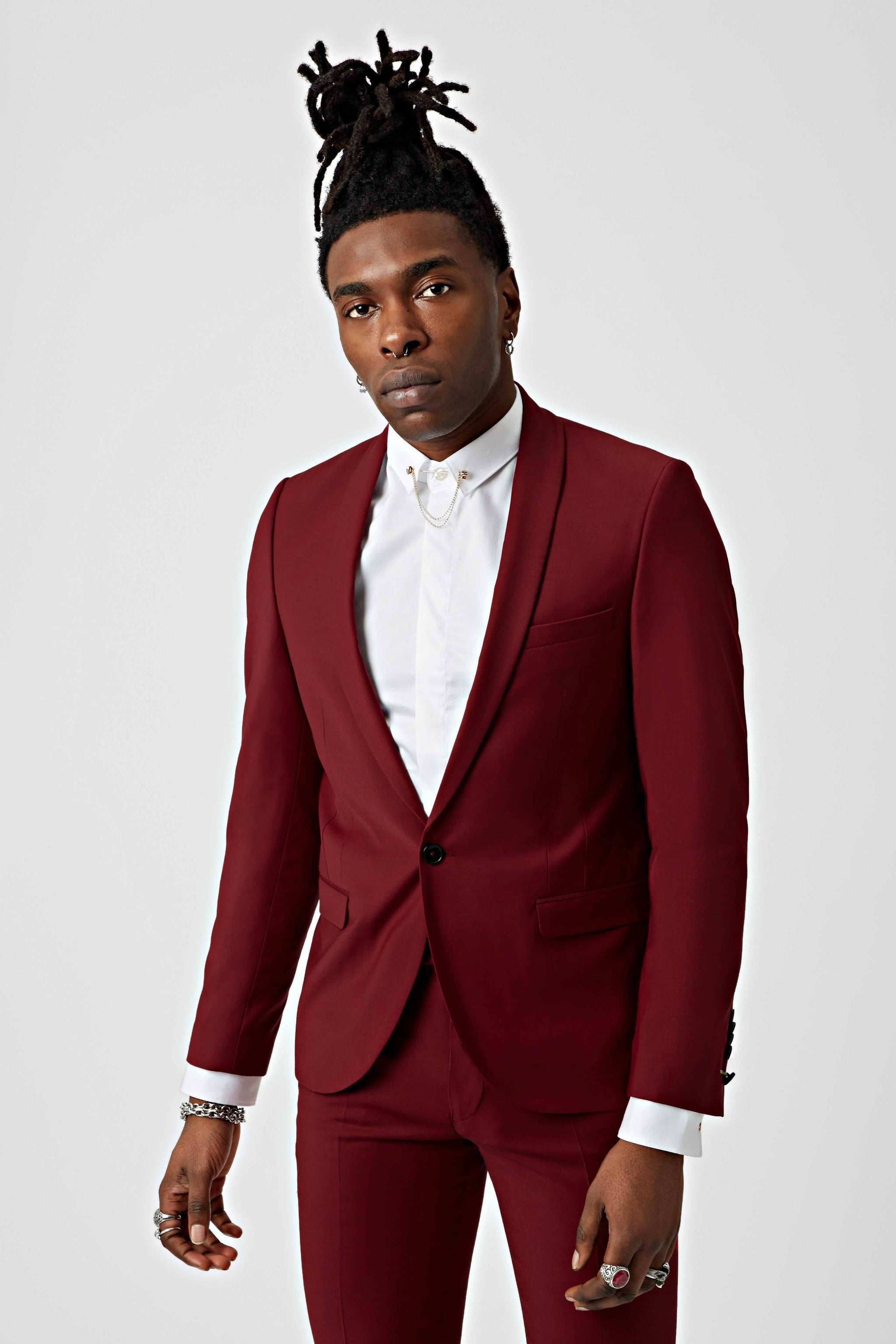 Ellroy Skinny Fit Red Wool Suit Twisted Tailor