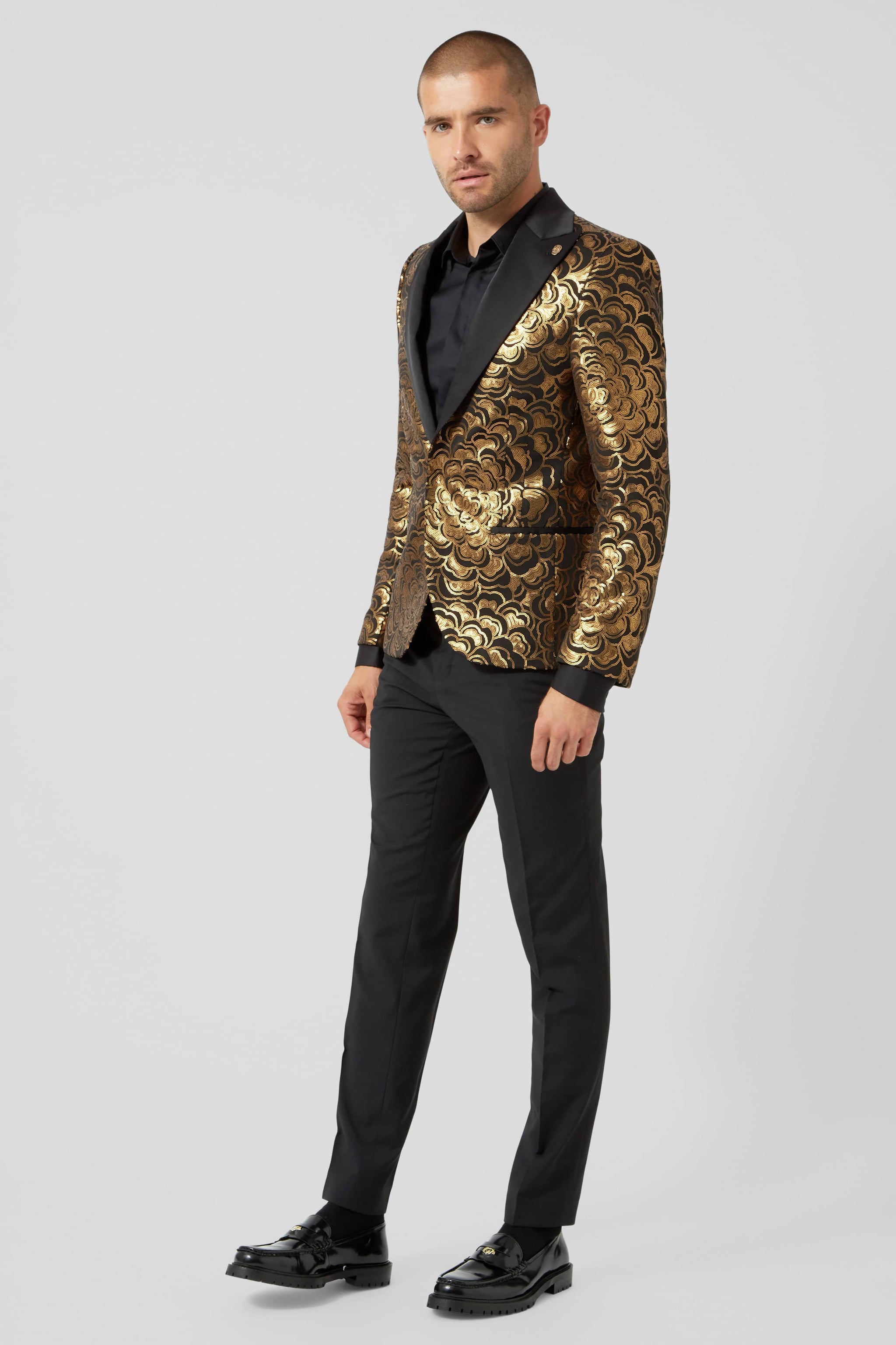 Black and gold sequin blazer outlet