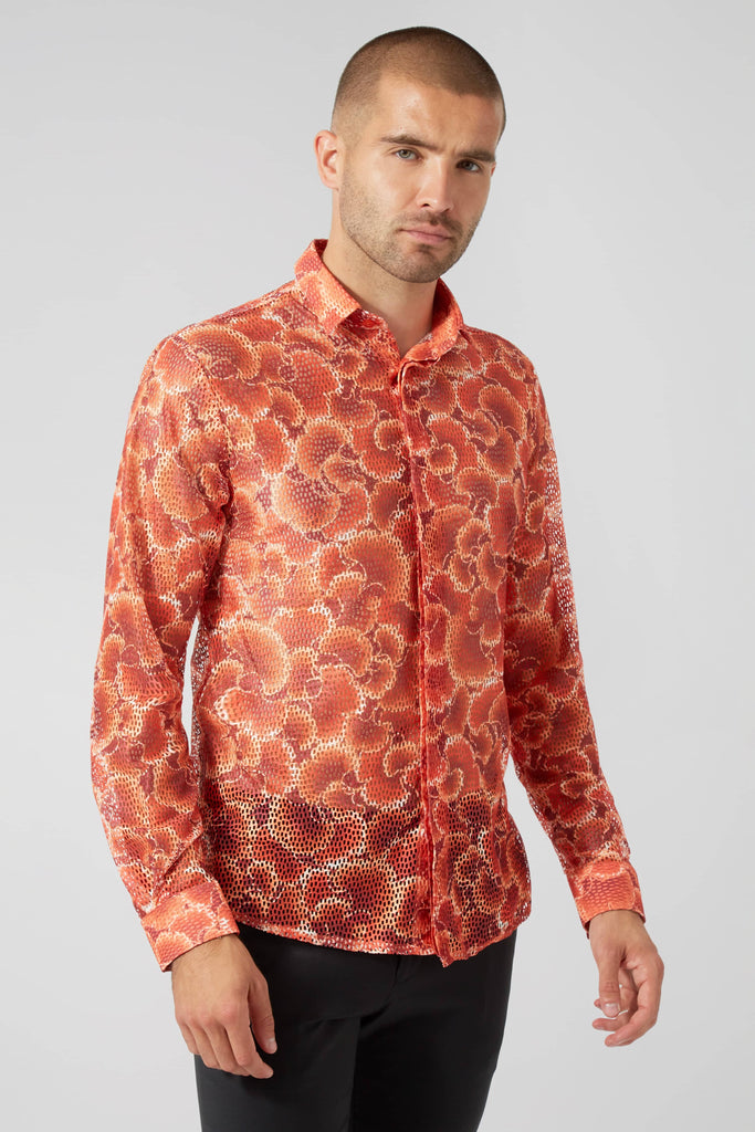 TOGA VIRILIS, Flocked Floral Print Shirt, Men